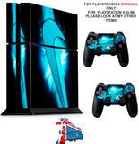 NIKE TICK BLUE PS4 *TEXTURED VINYL ! * PROTECTIVE SKINS DECAL WRAP STICKERS