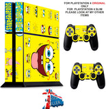 SPONGEBOB PS4 *TEXTURED VINYL ! * PROTECTIVE SKINS DECAL WRAP STICKERS