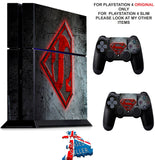 SUPERMAN PS4 *TEXTURED VINYL ! * PROTECTIVE SKINS DECAL WRAP STICKERS