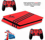 ADIDAS ORANGE & BLACK  PS4 SLIM *TEXTURED VINYL ! *PROTECTIVE SKINS DECALS WRAP