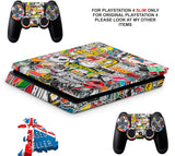 STICKERBOMB PS4 SLIM *TEXTURED VINYL ! *PROTECTIVE SKINS DECALS WRAP