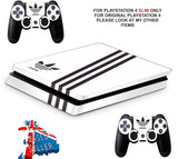 ADIDAS WHITE & BLACK PS4 SLIM *TEXTURED VINYL ! *PROTECTIVE SKINS DECALS WRAP