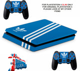 ADIDAS BLUE STRIPES PS4 SLIM *TEXTURED VINYL ! *PROTECTIVE SKINS DECALS WRAP