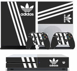 ADIDAS BLACK & WHITE XBOX ONE S (SLIM) *TEXTURED VINYL ! * PROTECTIVE SKIN DECAL WRAP