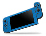 BLUE CARBON EFFECT NINTENDO SWITCH **TEXTURED VINYL ! *  SKINS DECALS WRAP