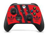 ADIDAS RED & BLACK Xbox SERIES X *TEXTURED VINYL ! * SKINS DECALS STICKERS