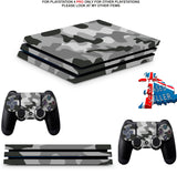 GRAY CAMO PS4 PRO SKINS DECALS (PS4 PRO VERSION) TEXTURED VINYL