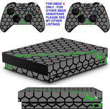 GREEN HEX XBOX ONE X *TEXTURED VINYL ! * PROTECTIVE SKINS DECALS STICKERS