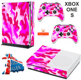 PINK CAMO XBOX ONE S (SLIM) *TEXTURED VINYL ! * PROTECTIVE SKIN DECAL WRAP