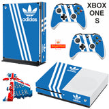 ADIDAS BLUE XBOX ONE S (SLIM) *TEXTURED VINYL ! * PROTECTIVE SKIN DECAL WRAP