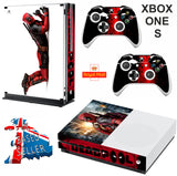 DEADPOOL XBOX ONE S (SLIM) *TEXTURED VINYL ! * PROTECTIVE SKIN DECAL WRAP