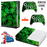 GREEN LEAF XBOX ONE S (SLIM) *TEXTURED VINYL ! * PROTECTIVE SKIN DECAL WRAP