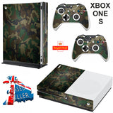 GREEN CAMO XBOX ONE S (SLIM) *TEXTURED VINYL ! * PROTECTIVE SKIN DECAL WRAP