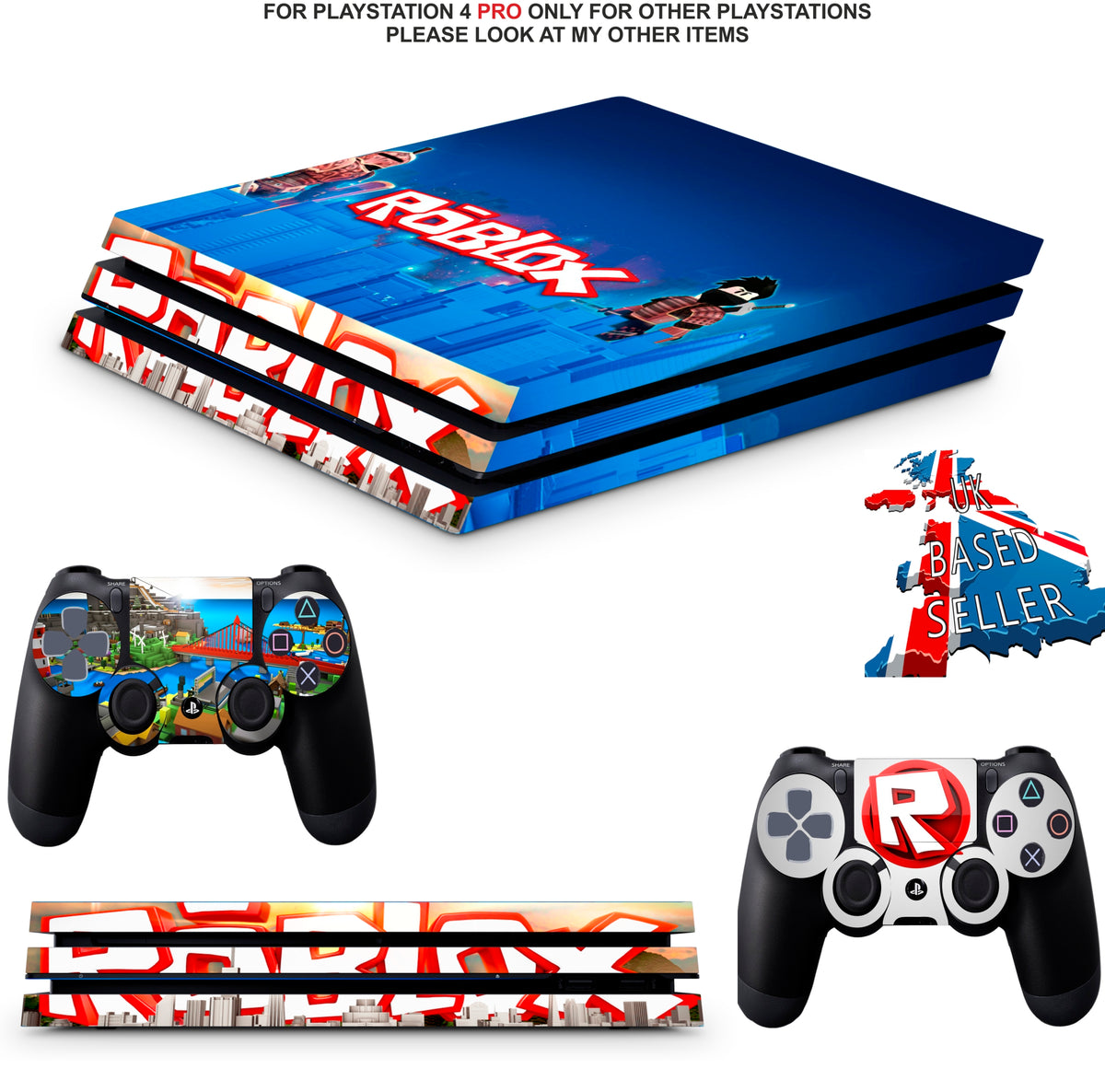 ROBLOX PS4 PRO SKINS DECALS (PS4 PRO VERSION) TEXTURED VINYL – NPRINTZ