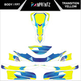 FP7 TRANSITION YELLOW FULL KART STICKER KIT