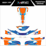 FP7 TRANSITION ORANGE FULL KART STICKER KIT