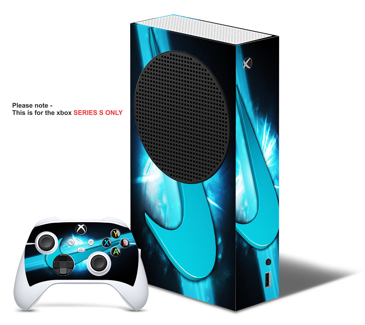 NIKE TICK BLUE Xbox SERIES S TEXTURED VINYL SKINS DECALS STICKERS NPRINTZ