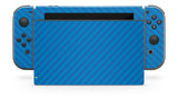 BLUE CARBON EFFECT NINTENDO SWITCH **TEXTURED VINYL ! *  SKINS DECALS WRAP