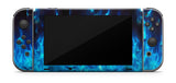 BLUE FLAMING SKULL NINTENDO SWITCH **TEXTURED VINYL ! *  SKINS DECALS WRAP
