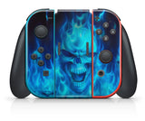 BLUE FLAMING SKULL NINTENDO SWITCH **TEXTURED VINYL ! *  SKINS DECALS WRAP