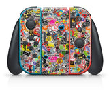 STICKERBOMB NINTENDO SWITCH **TEXTURED VINYL ! *  SKINS DECALS WRAP