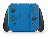 BLUE CARBON EFFECT NINTENDO SWITCH **TEXTURED VINYL ! *  SKINS DECALS WRAP