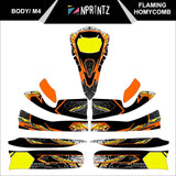 M4 FLAMING HONEYCOMB FULL KART STICKER KIT