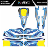 M6 BLUE LINES FULL KART STICKER KIT