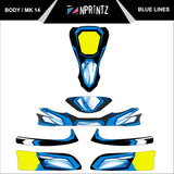MK14 BLUE LINES FULL KART STICKER KIT