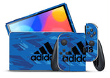 ADIDAS BLUE LINES NINTENDO SWITCH OLED *TEXTURED VINYL* ! SKINS DECALS WRAP