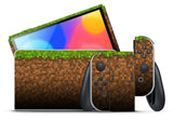 BROWN PIXELS NINTENDO SWITCH OLED *TEXTURED VINYL* ! SKINS DECALS WRAP