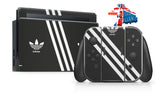 ADIDAS BLACK & WHITE NINTENDO SWITCH **TEXTURED VINYL ! *  SKINS DECALS WRAP