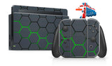 GREEN HEX NINTENDO SWITCH **TEXTURED VINYL ! *  SKINS DECALS WRAP