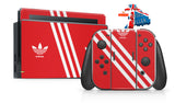 ADIDAS ORANGE & WHITE NINTENDO SWITCH **TEXTURED VINYL ! *  SKINS DECALS WRAP
