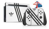 ADIDAS WHITE & BLACK NINTENDO SWITCH **TEXTURED VINYL ! *  SKINS DECALS WRAP