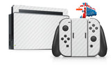 WHITE CARBON EFFECT NINTENDO SWITCH **TEXTURED VINYL ! *  SKINS DECALS WRAP