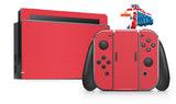 RED CARBON EFFECT NINTENDO SWITCH **TEXTURED VINYL ! *  SKINS DECALS WRAP