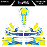 M4 TRANSITION YELLOW FULL KART STICKER KIT
