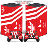 ADIDAS ORANGE & WHITE Xbox SERIES X *TEXTURED VINYL ! * SKINS DECALS STICKERS