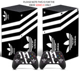 ADIDAS BLACK & WHITE Xbox SERIES X *TEXTURED VINYL ! * SKINS DECALS STICKERS