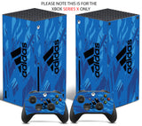 ADIDAS BLUE LINES Xbox SERIES X *TEXTURED VINYL ! * SKINS DECALS STICKERS WRAP