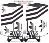 ADIDAS WHITE & BLACK Xbox SERIES X *TEXTURED VINYL ! * SKINS DECALS STICKERS