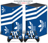 ADIDAS BLUE & WHITE Xbox SERIES X *TEXTURED VINYL ! * SKINS DECALS STICKERS