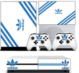 ADIDAS WHITE & BLUE XBOX ONE S (SLIM) *TEXTURED VINYL ! * PROTECTIVE SKIN DECAL WRAP