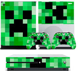 GREEN PIXELS XBOX ONE S (SLIM) *TEXTURED VINYL ! * PROTECTIVE SKIN DECAL WRAP