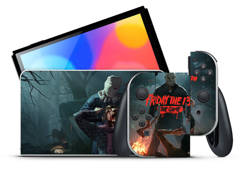 FRIDAY 13TH NINTENDO SWITCH OLED *TEXTURED VINYL* ! SKINS DECALS WRAP
