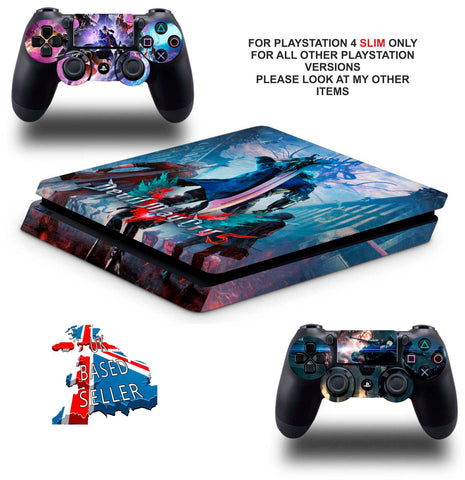 DEVIL MAY CRY PS4 SLIM *TEXTURED VINYL ! *PROTECTIVE SKINS DECALS WRAP