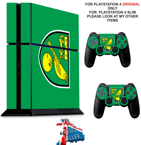 NORWICH CITY PS4 *TEXTURED VINYL ! * PROTECTIVE SKINS DECAL WRAP STICKERS