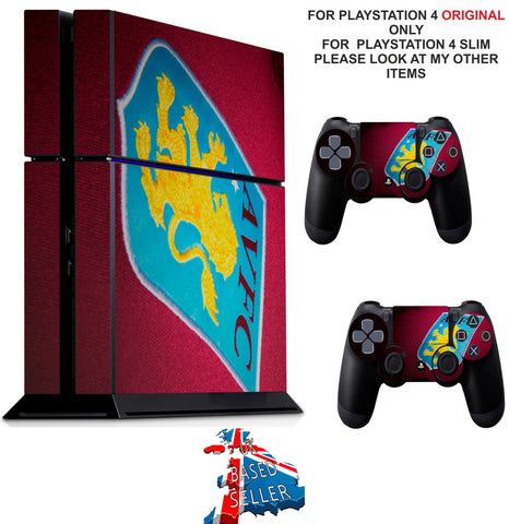 ASTON VILLA FC PS4 *TEXTURED VINYL ! * PROTECTIVE SKINS DECAL WRAP STICKERS