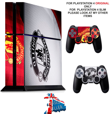 MANCHESTER UNITED PS4 *TEXTURED VINYL ! * PROTECTIVE SKINS DECAL WRAP STICKERS